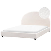 Letto matrimoniale in tessuto azzurro 160 x 200 stile retrò minimalista