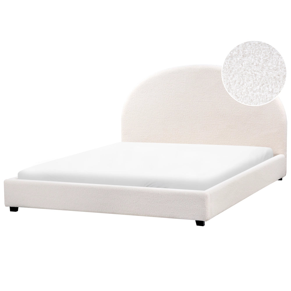 Letto matrimoniale in tessuto azzurro 160 x 200 stile retrò minimalista