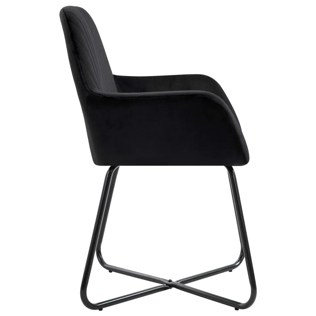 Sedie da Pranzo 6 pz Nere in Velluto cod mxl 25453