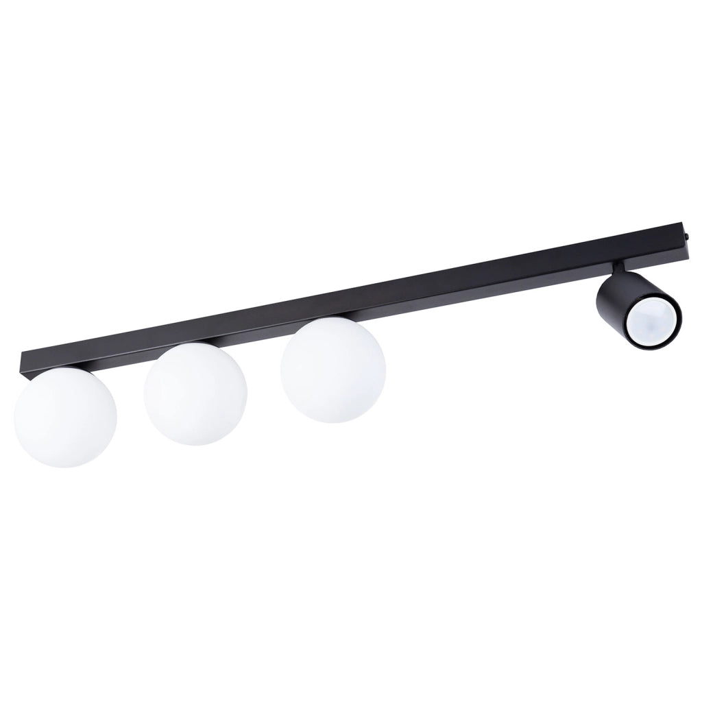 Plafoniera moderna Tavira nera 80cm 4 luci G9+GU10 Sigma