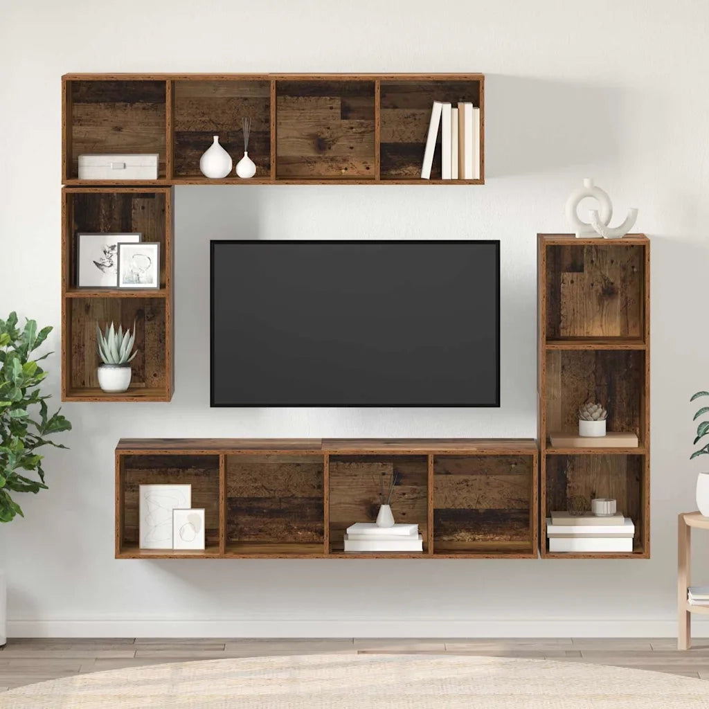 Set mobile TV 4 pcs Legno vecchio Legno multistrato 3393222