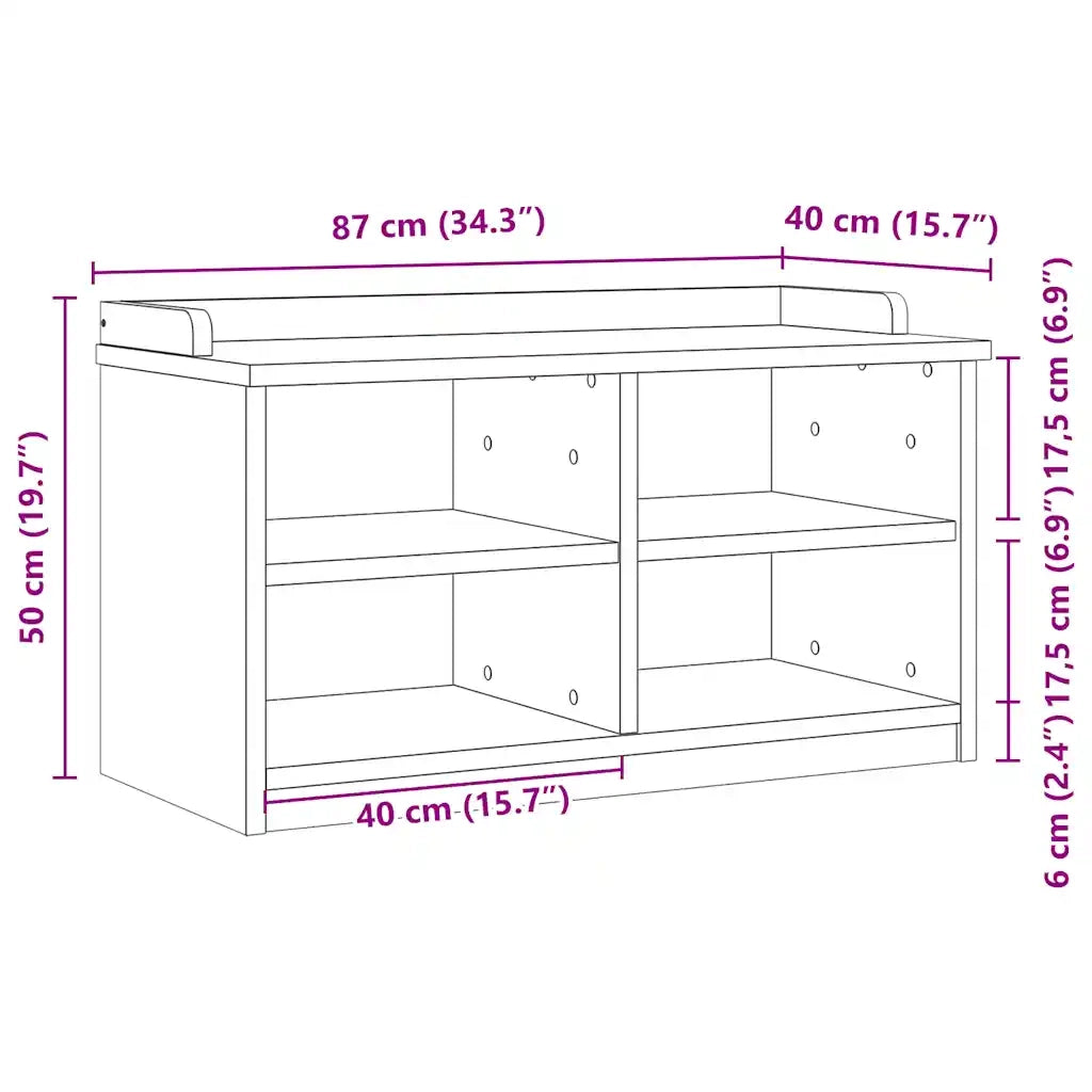 Panca da Corridoio SANDNES 87x40x50 cm Legno Massello di Pino 4010457