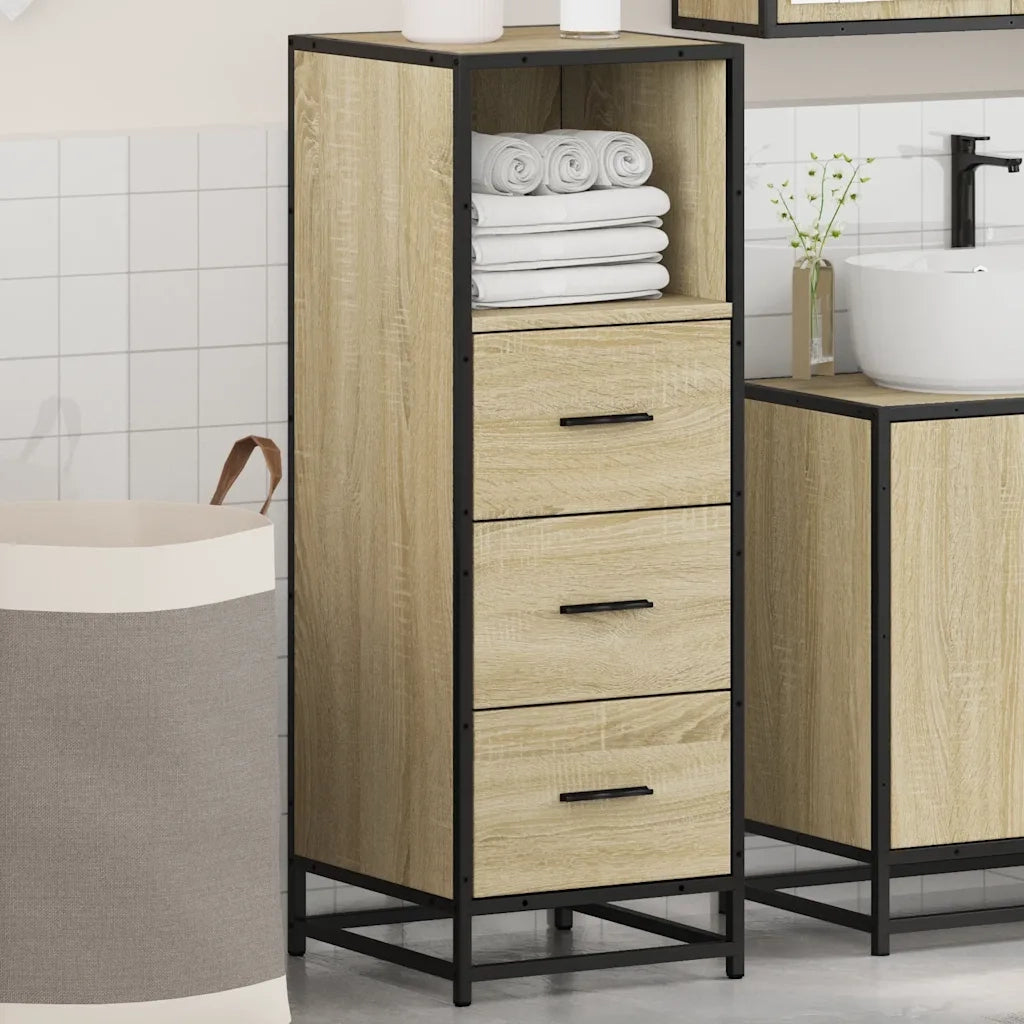 Armadietto Bagno Rovere Sonoma 35x37,5x100 cm Legno Multistrato