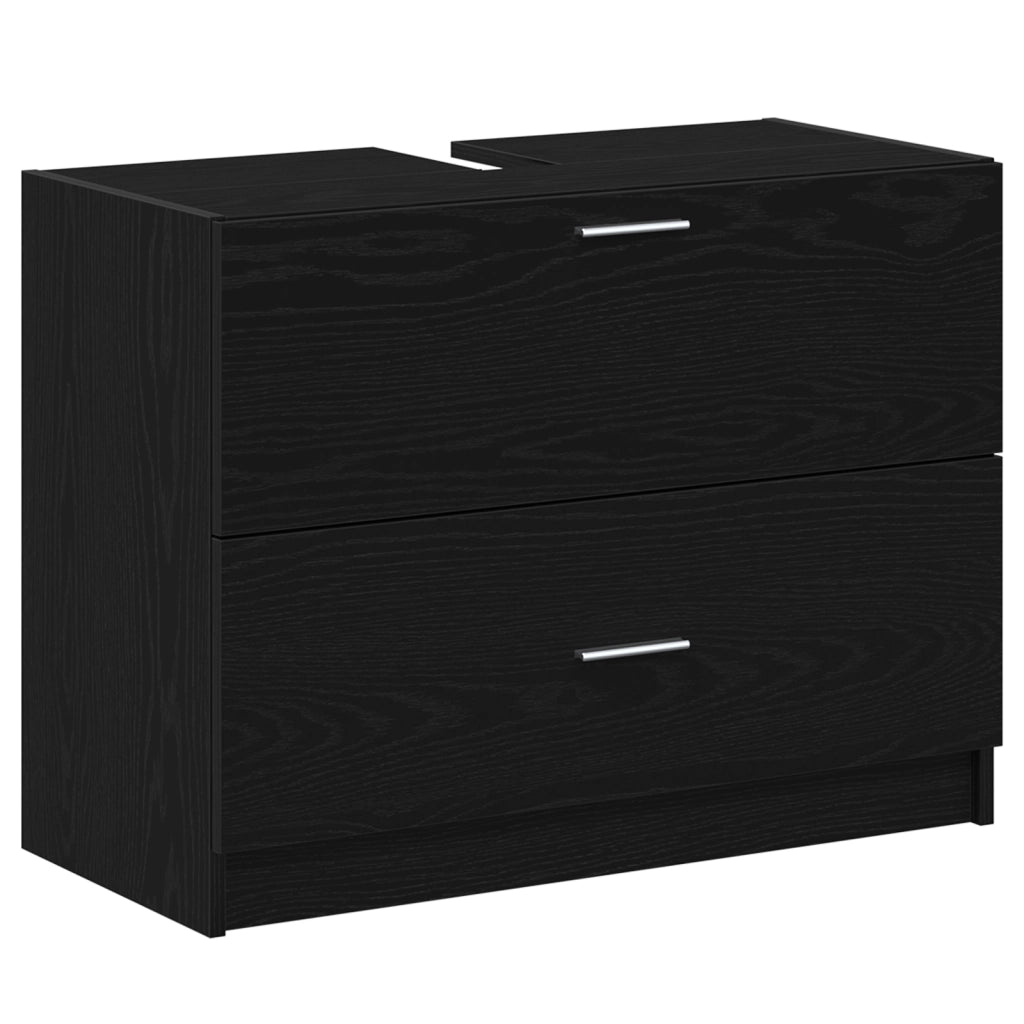 Cabinet per lavello Nero Rovere 78x37x59 cm Legno ingegnerizzato