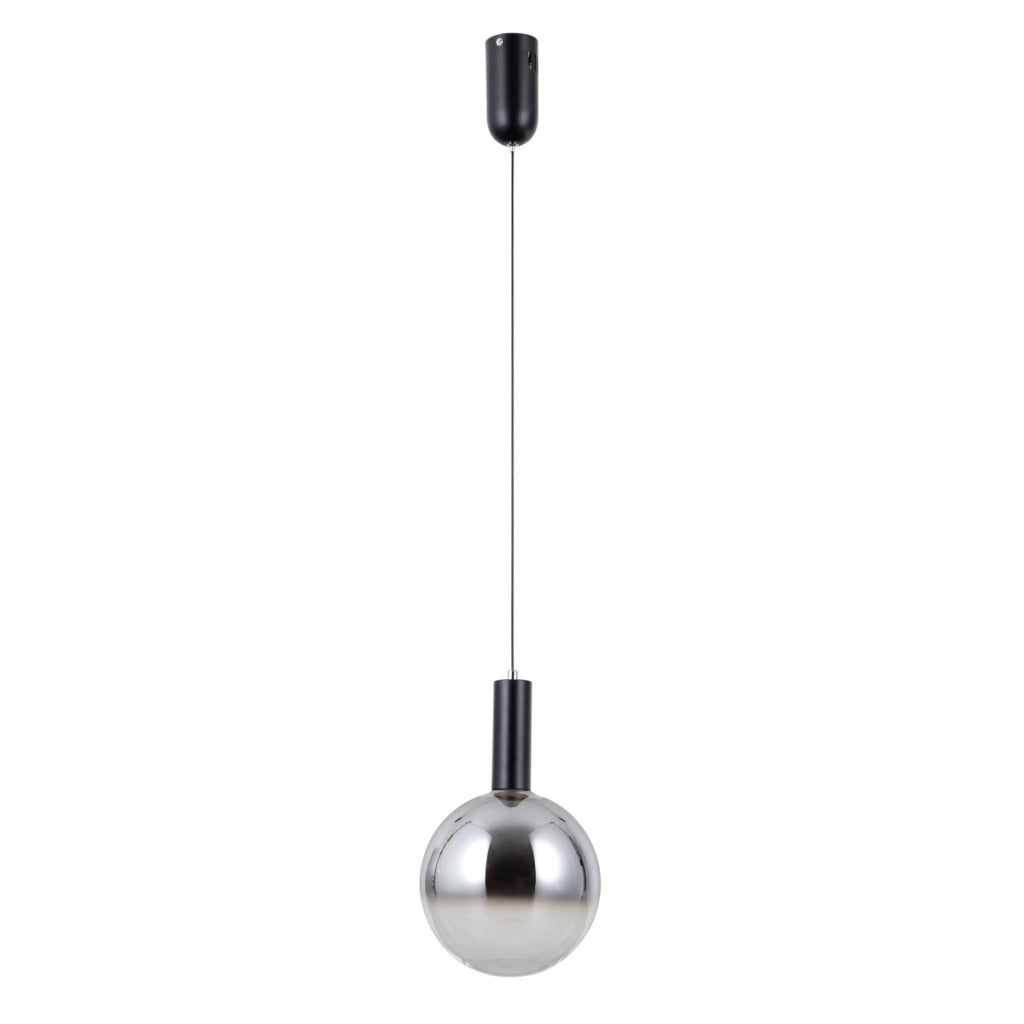 Sospensione STRELA Italux nera vetro fumé Ø20 LED