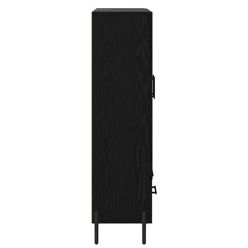 Credenza con Cassetto-Buffet-Armadio da cucina Corona Rovere Nero 69,5 x 31 x 115 cm