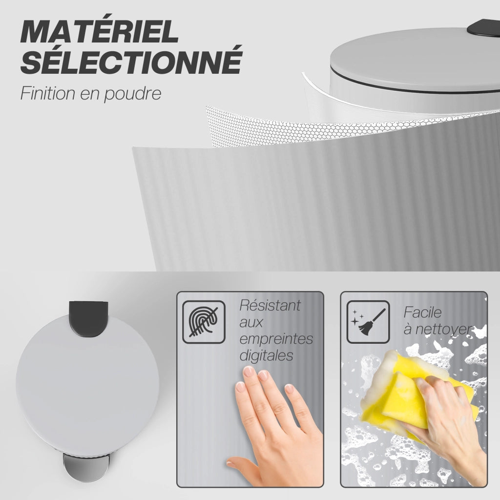 Cestino per rifiuti da cucina 30L con pedale ¨C Zephmum ¨C Grigio 36x30x60,5cm