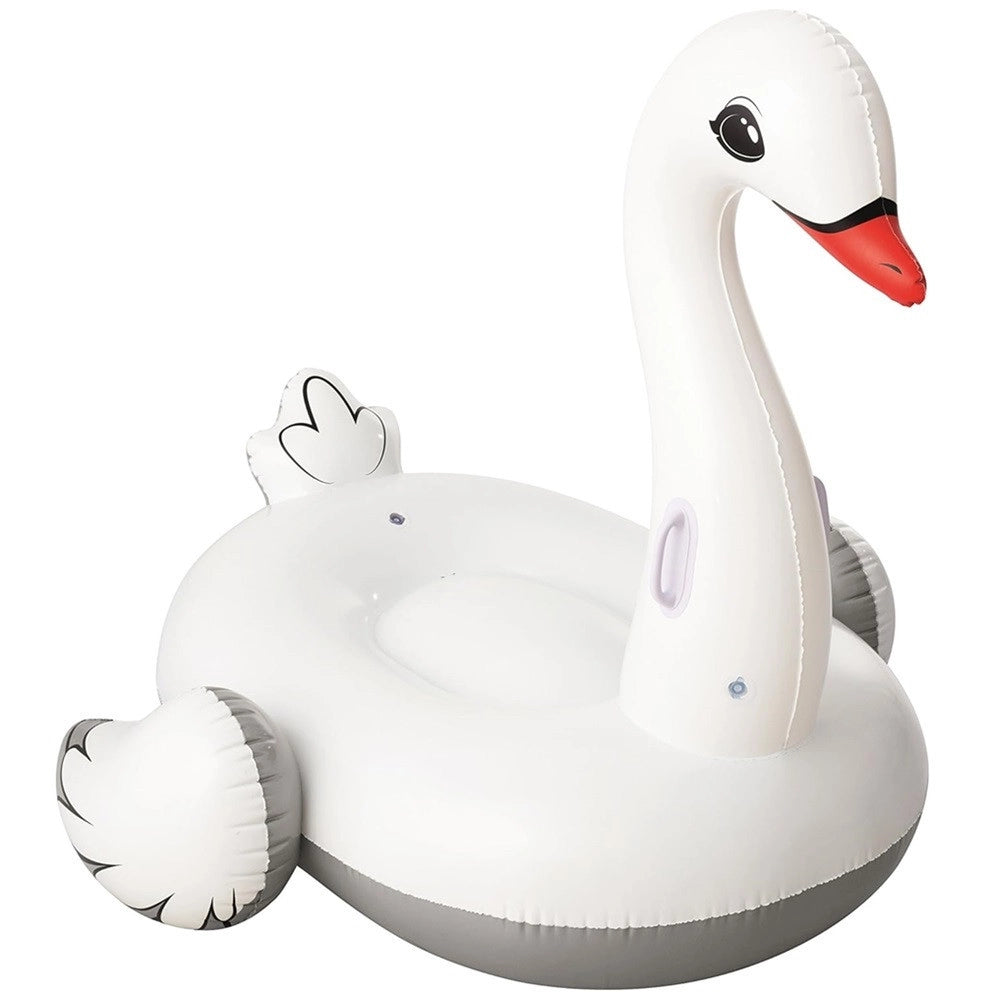 Trade Shop - Cigno Gonfiabile Cavalcabile Gigante 196x174cm Materassino Con Maniglie Piscina 016104 -