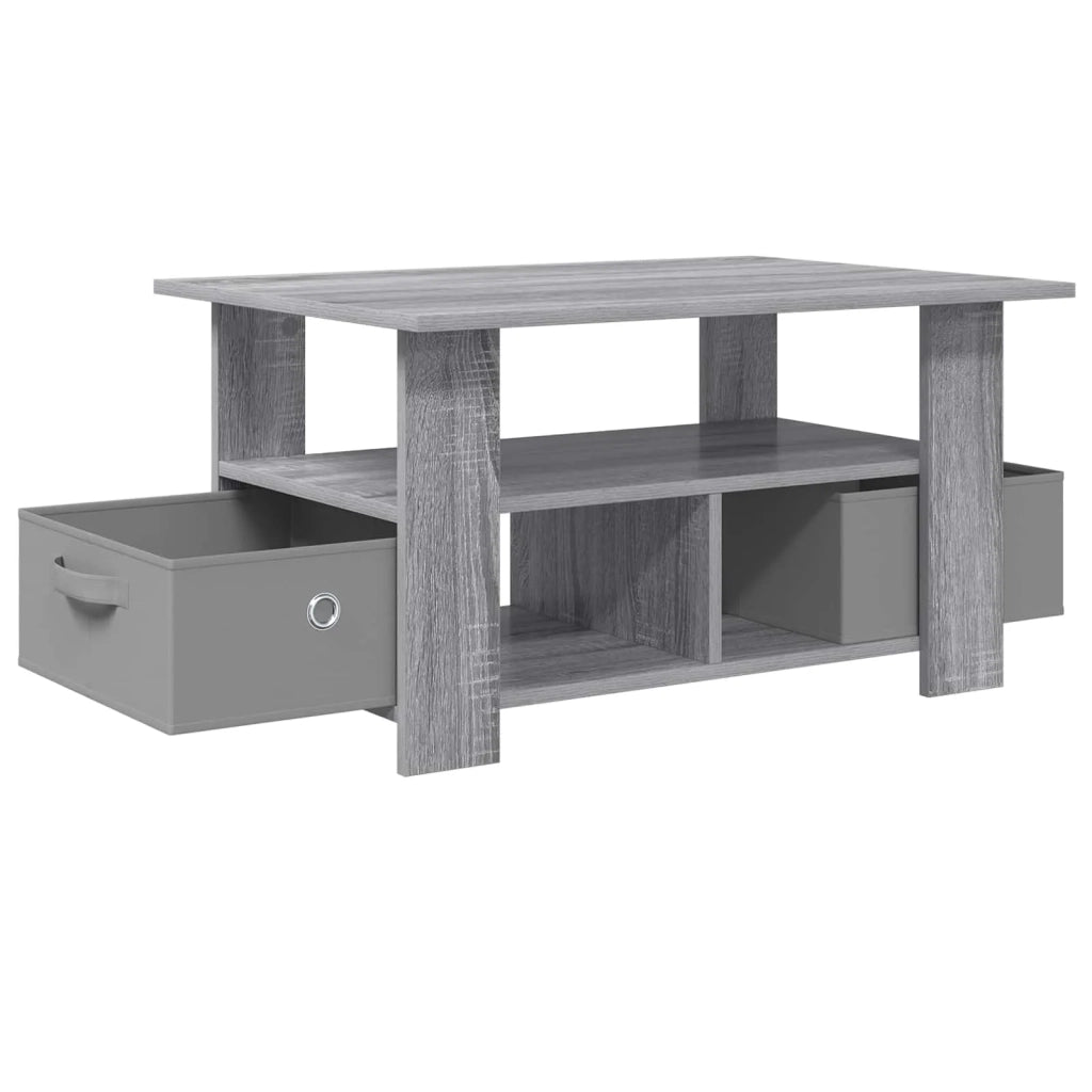 Tavolino da salotto con cassetto Grigio Sonoma 77 x 55 x 42 cm