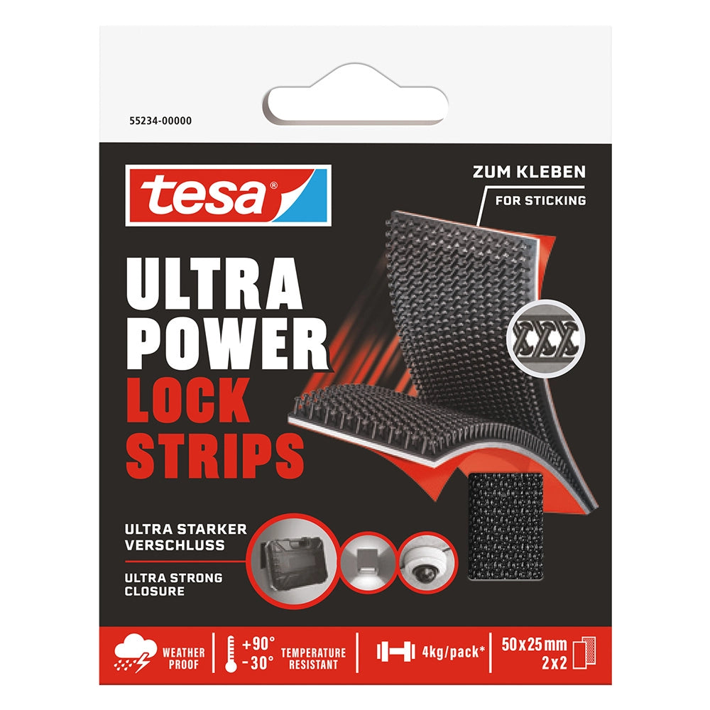 Nastro Adesivo Confezione da 2 Strips Tesa Ultra Power Lock 25 x 5 cm