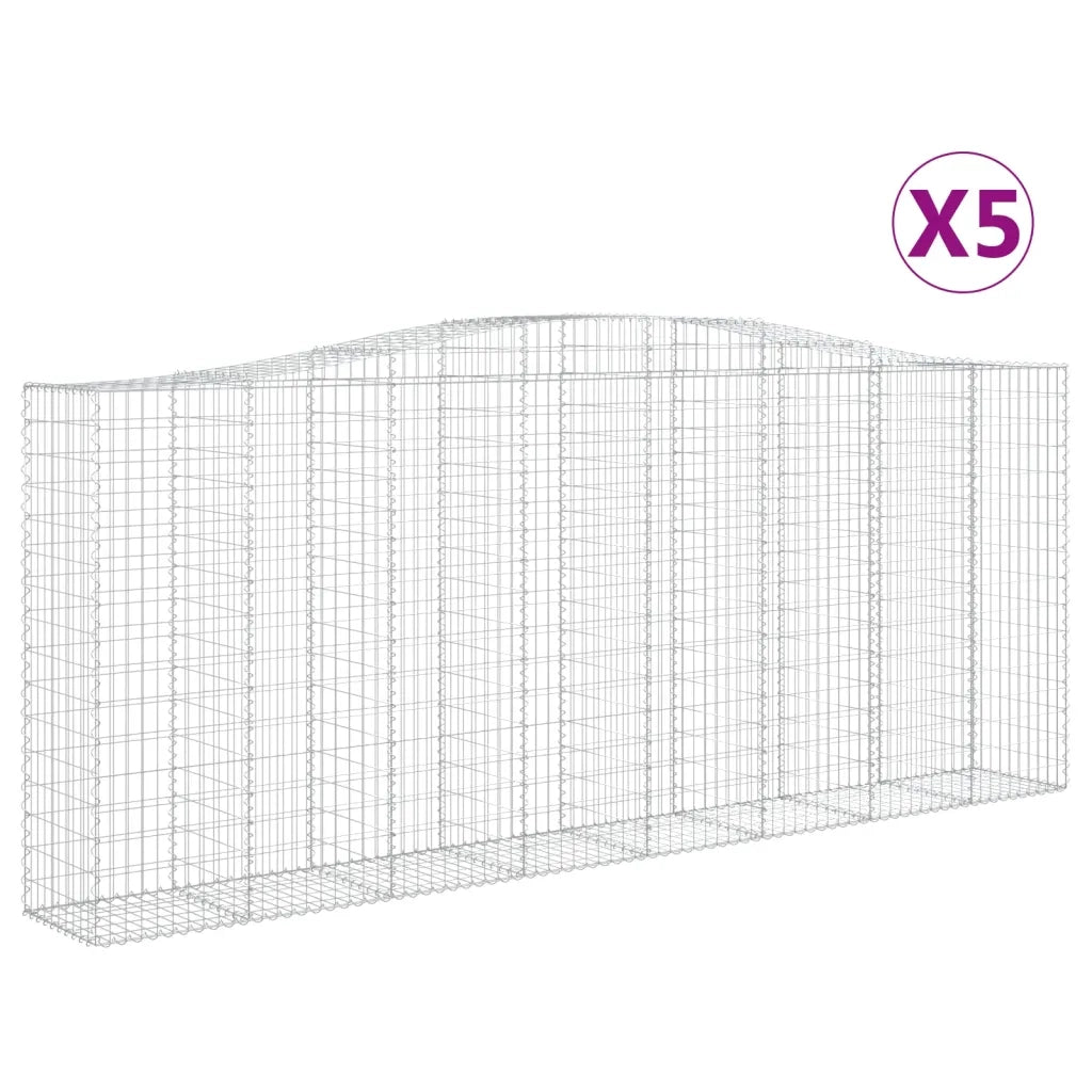 Cesti Gabbioni ad Arco 5 pz 400x50x160/180 cm Ferro Zincato 3145998