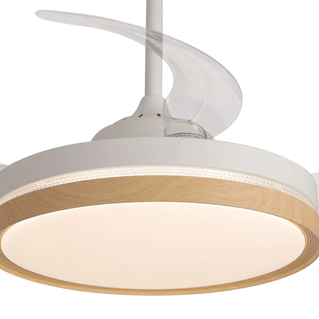 LÚZETE - VENTILATORE DA SOFFITTO LED 48W REGOLABILE 4 PALE PLEGABILI TUCSON