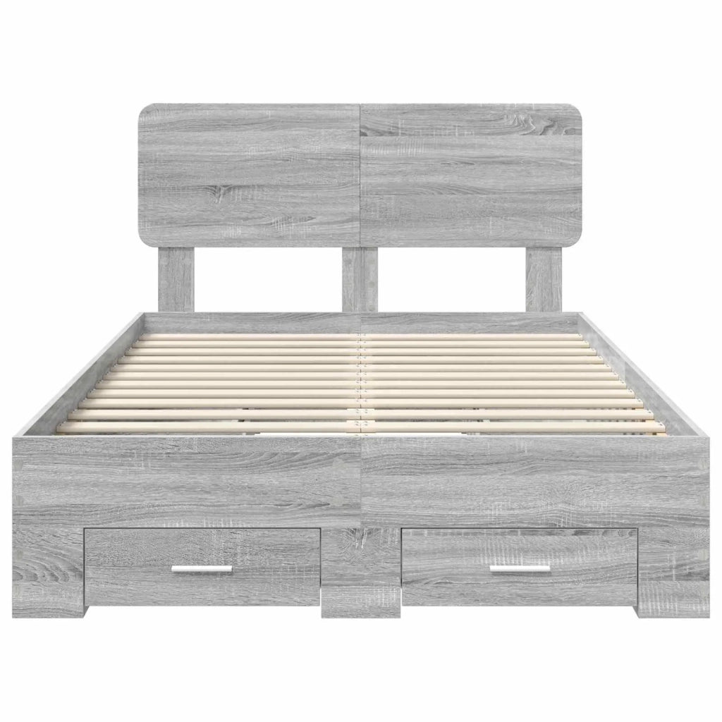 Struttura del letto con testiera Grigio Sonoma 120 x 190 cm