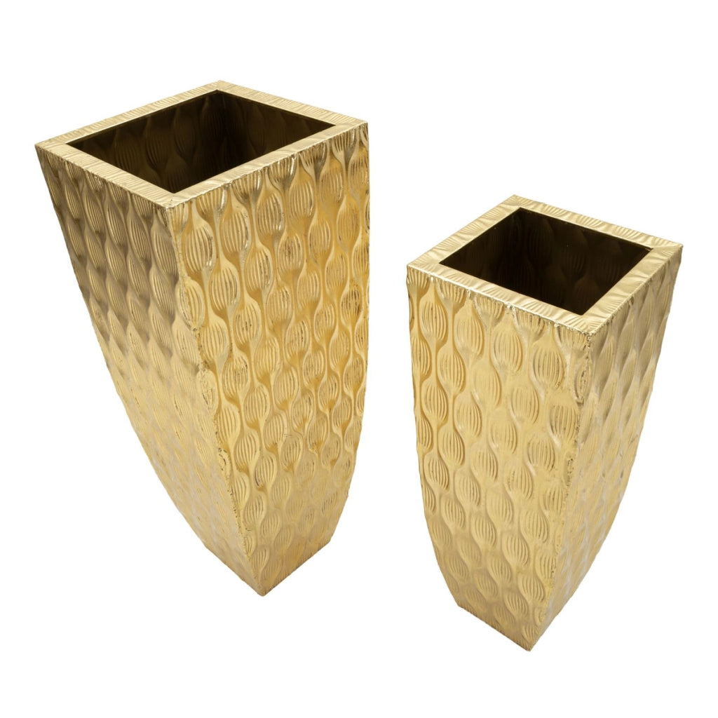 Set di 2 vasi decorativi Glam con finitura dorata