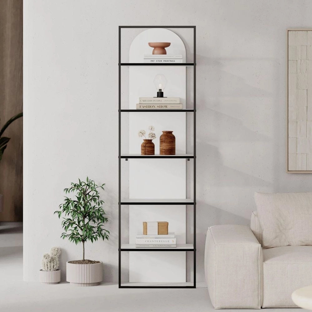 Libreria Archy 5 ripiani in colore bianco