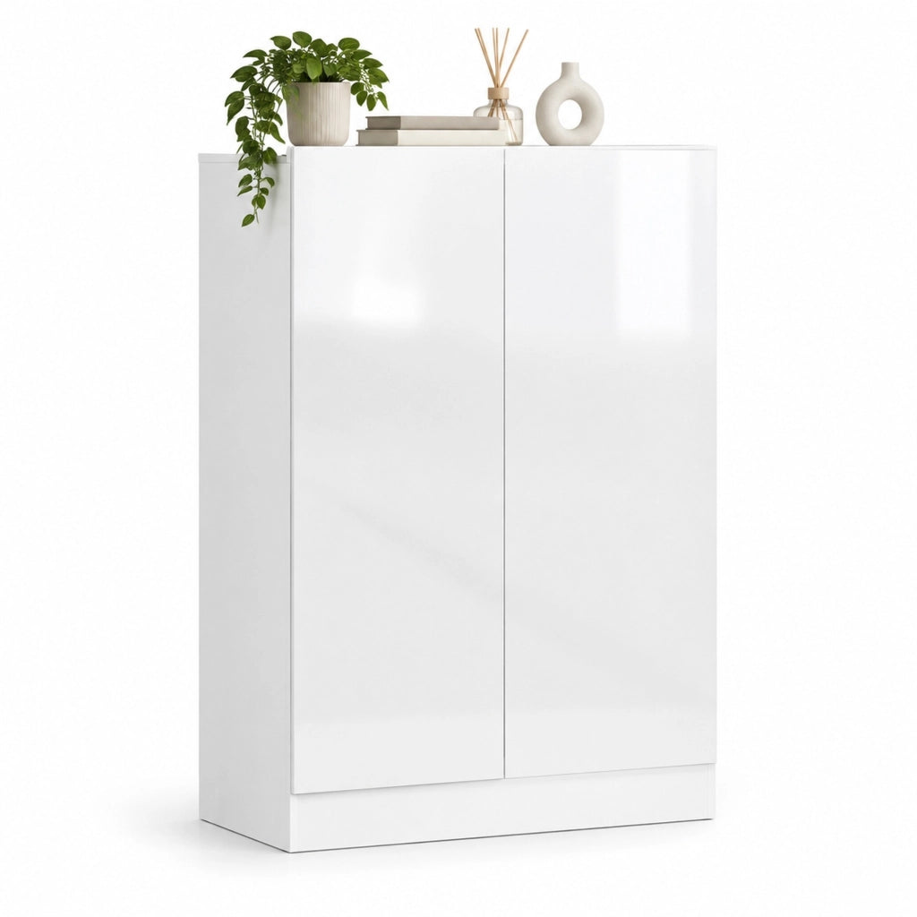 Scarpiera bianca a 5 livelli con ante soft-close e ventilazione