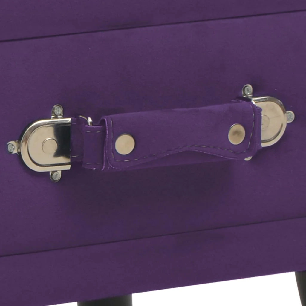 Comodino comodino cassettiera mobili per camera da letto viola scuro 40x35x40 cm velluto 1402063