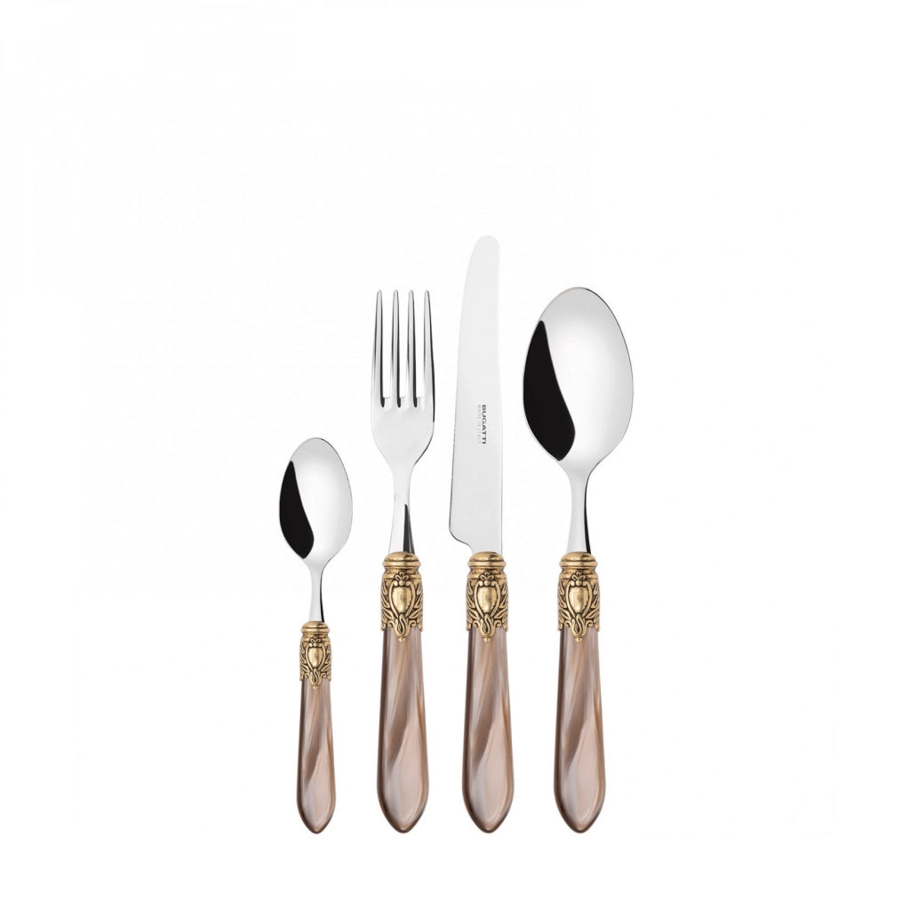 OXFORD Ghiera Dorata, Posate Set 24 Pz, Scatola Compact, Casa