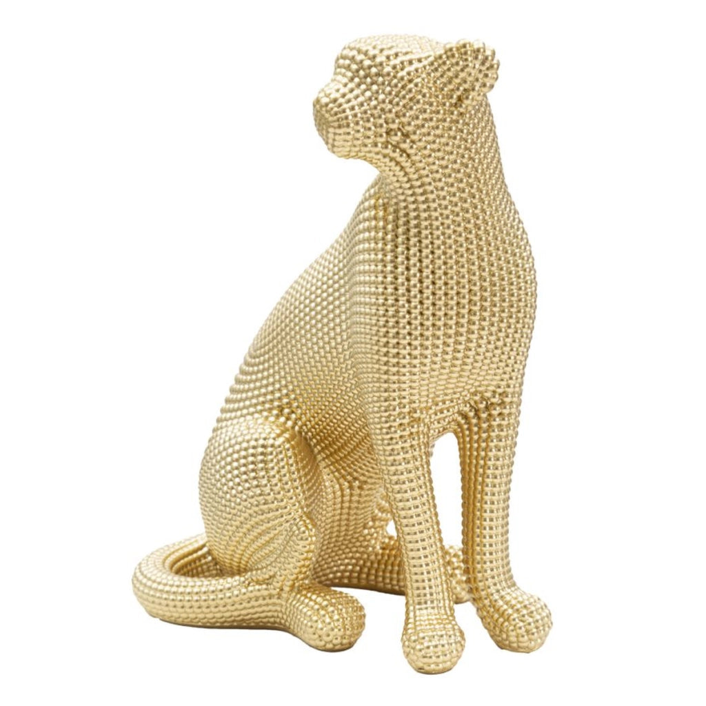 Scultura Pantera, Oro, Poliresina, 23x15,5x29 cm