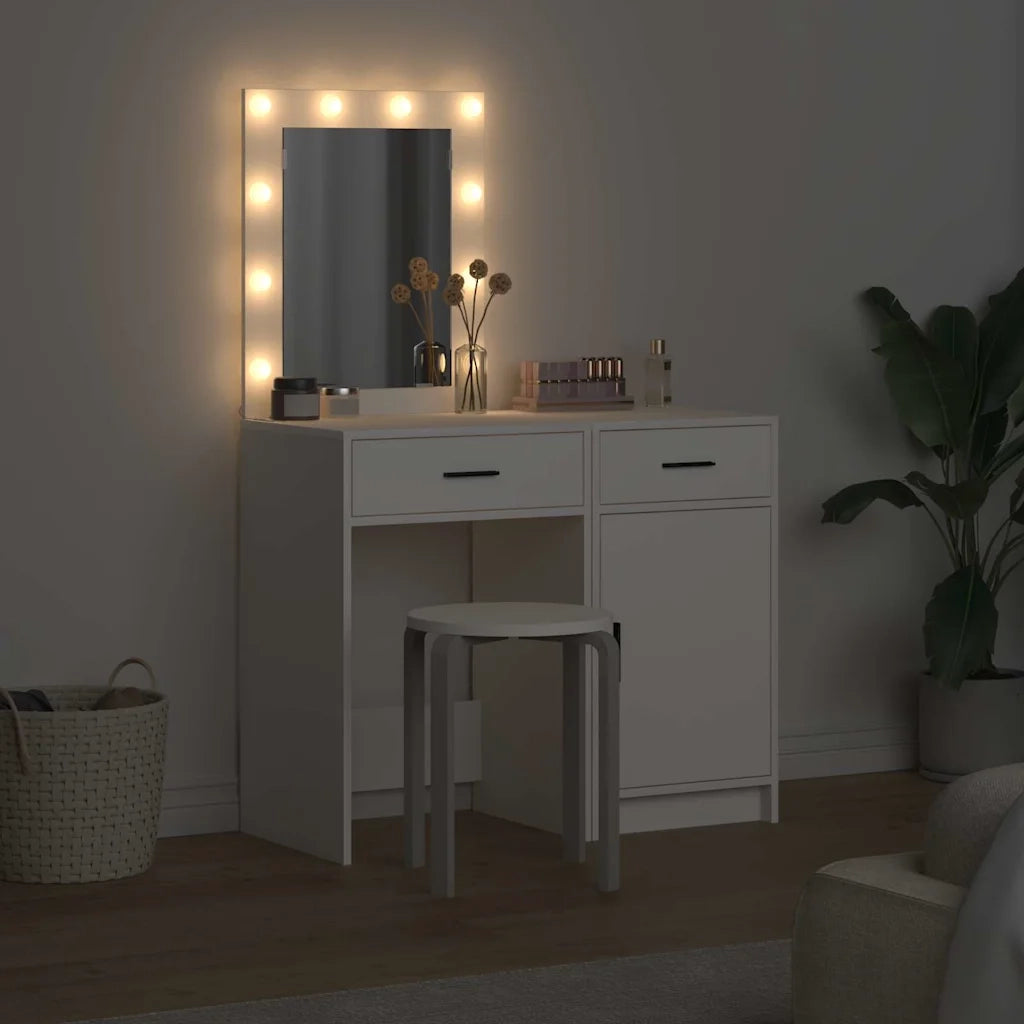 Toeletta | Tavolo da Trucco con cassetto 2 pz Bianco 50 x 41 x 135 cm