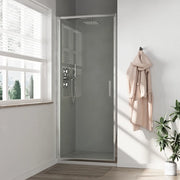 Porta doccia 75cm con apertura a battente profili slim cromati vetro 6mm trasparente h190 | Portofino