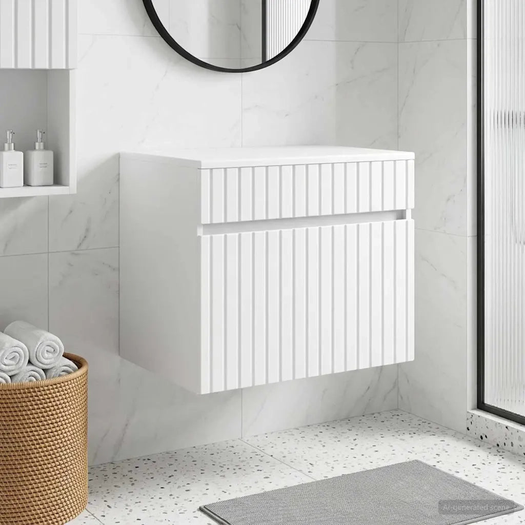 Mobiletto da Bagno a Muro Bianco 59 x 44,5 x 50 cm 890632