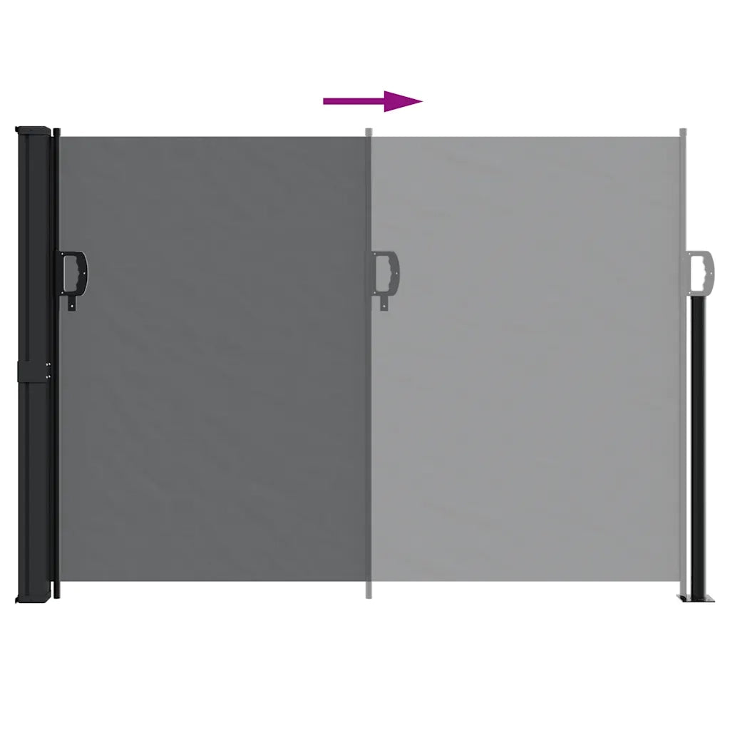 Tenda da Sole Laterale Retrattile-Tenda parasole per balcone per giardino Nera 140x300 cm
