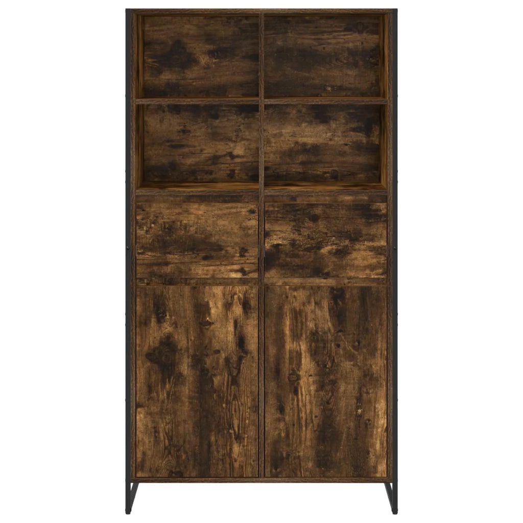 Credenza con cassetto 2 pz | Madia | Buffet da pranzo | Armadio da pranzo Quercia Fumosa 81 x 36 x 150.5 cm