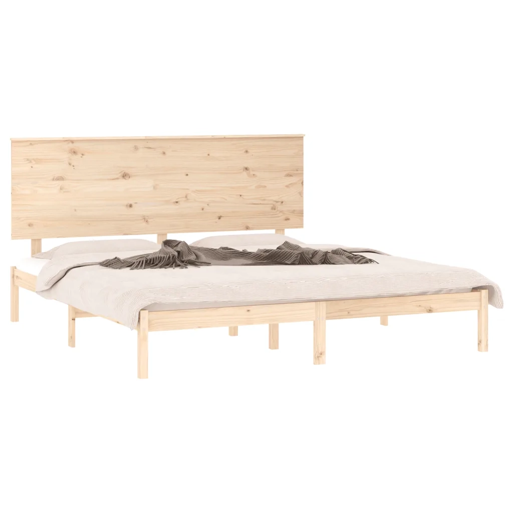Giroletto senza Materasso-Struttura Letto 200x200 cm in Legno Massello di Pino 418903