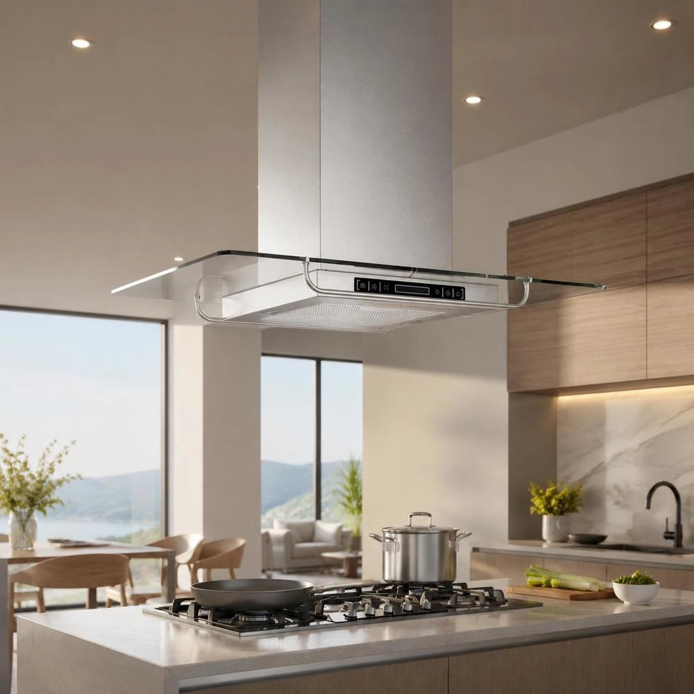Island Extractor Hood With LCD Display