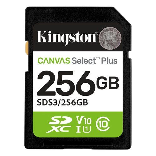 Kingston technology 256gb sdxc canvas select plus gen3 150mb/s c10 uhs-i u1 v10 - SDS3 256GB