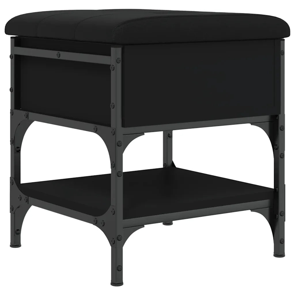 Panca Porta Scarpe-Sgabello-Panca Scarpiera Nera 42x42x45 cm in Legno Multistrato