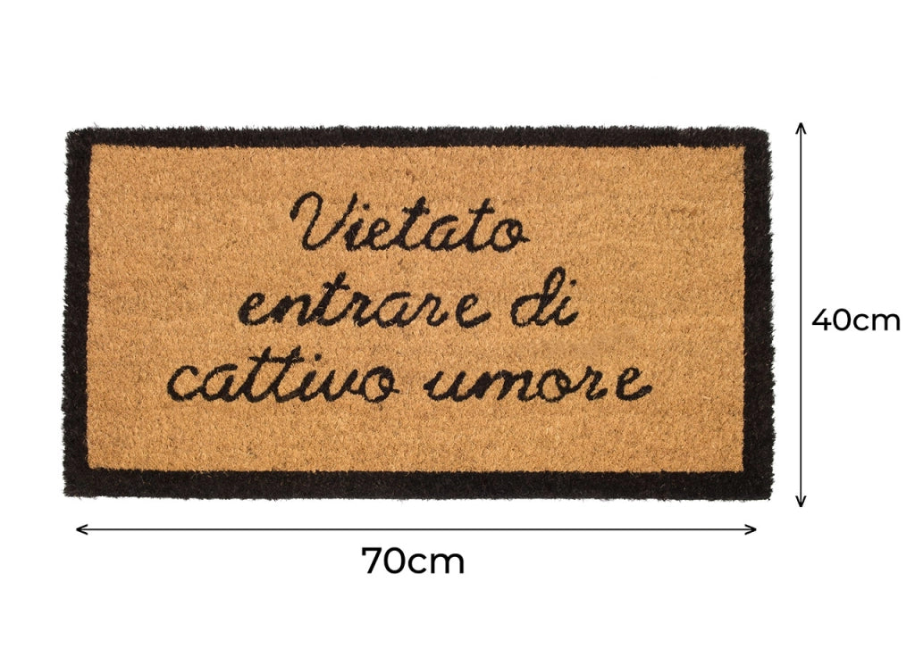 Zerbino Entrata Ingresso Casa Esterno Antiscivolo In Cocco Funny Vietato Entrare