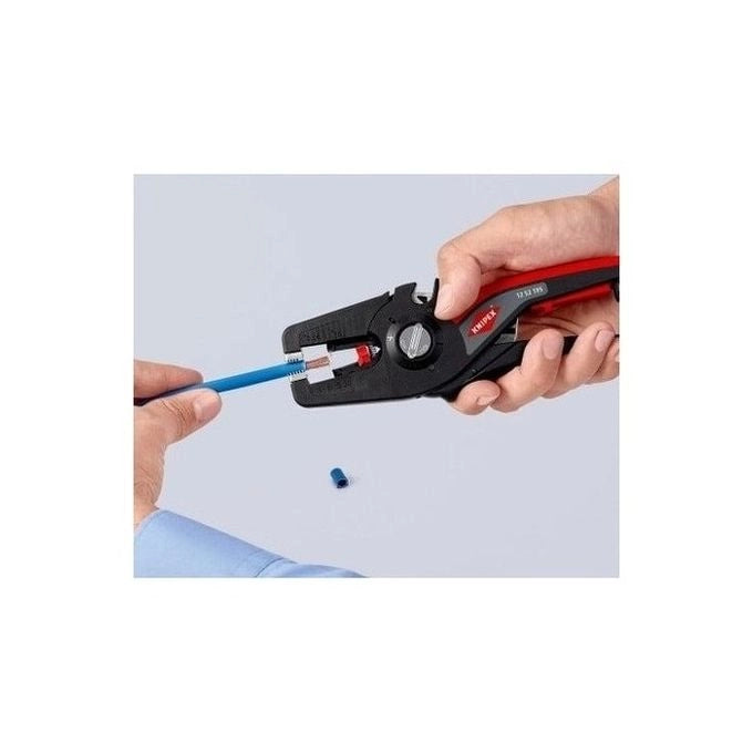 KNIPEX 12 52 195 PreciStrip16 Pinza spelacavi automatica 0,08 - 16 mm² con impugnatura ergonomica bicomponente e battuta longitudinale regolabile colore Nero