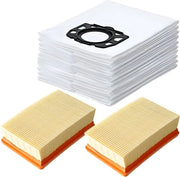 2 filtri HEPA da 2x e 10 sacchi di stoffa per Karcher MV4 MV5 MV6 WD4 WD5 WD6 Per Karcher WD4000 - WD5999 2.863-006.0 Parti di ricambio per aspirapolvere