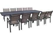 Set da pranzo da giardino estensibile "Lagos" - 200/320 x 105 x 76 cm - 10 sedie - Talpa