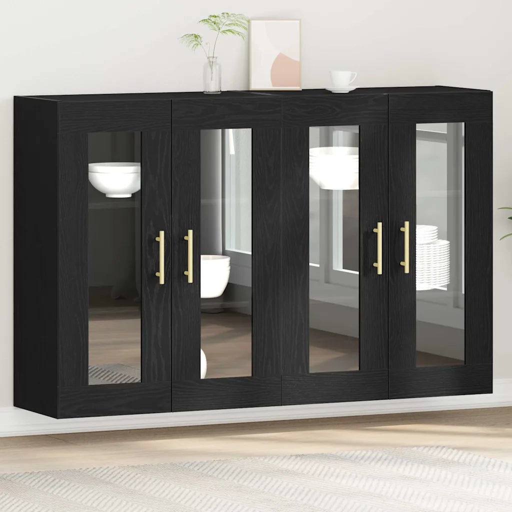 Armadi da Parete 2 pcs Rovere Nero 69,5 x 34 x 90 cm 3334307