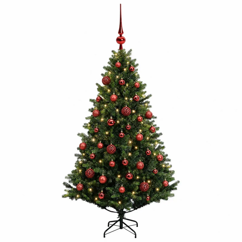 Albero di Natale Artificiale con Palline 150 cm 150 LED 3465874