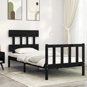 Giroletto con Testiera Nero Small Single in Legno Massello 3193300
