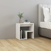 Comodino Bianco Lucido 40x30x40 cm in Legno Multistrato 806340