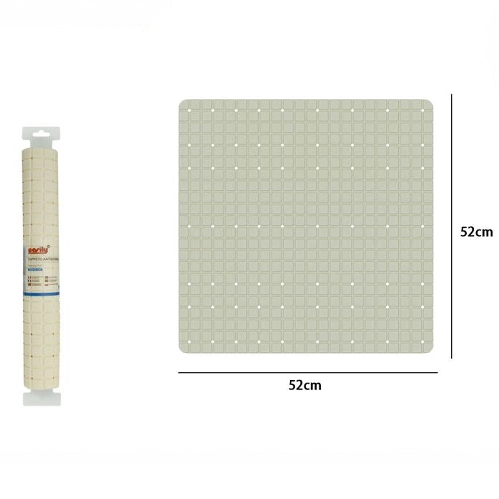 Trade Shop - Tappeto Tappetino Pvc Antiscivolo Per Vasca Bagno Doccia Quadrato 52x52cm 79765 -