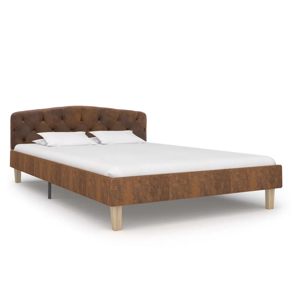 Giroletto-Struttura Letto Marrone in Similpelle Scamosciata 120x200 cm 992923