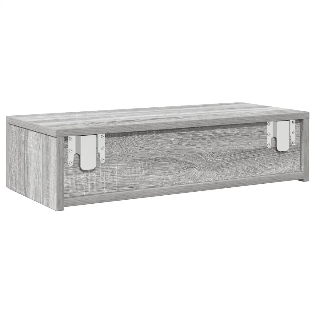 Scaffale a Parete con Cassetti Grigio 60x26,5x15 cm Truciolato 859973