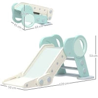 Scivolo per Bambini Pieghevole in Plastica Età 18 Mesi-3 Anni, 102x53x53cm, Verde