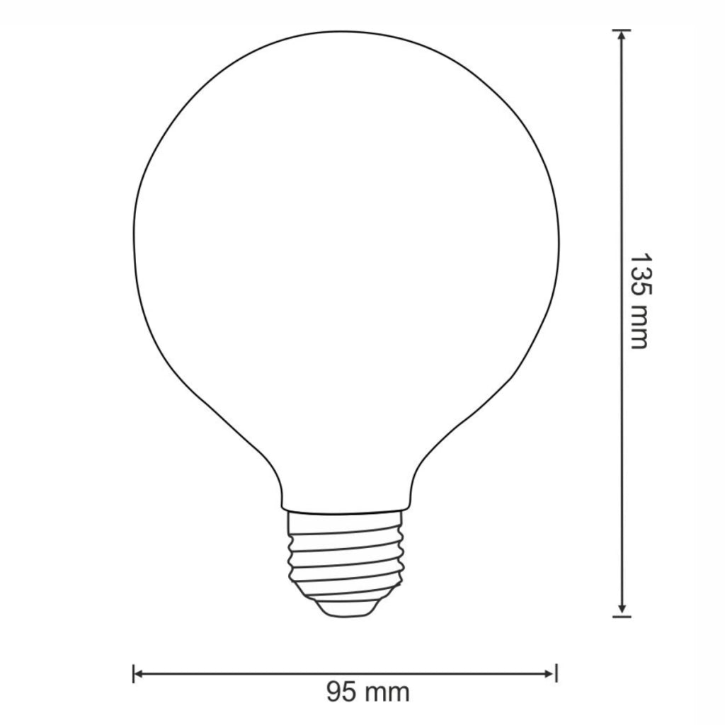 Lampadina LED Filamento G95 E27 7,5W 1055lm 3000K Polux