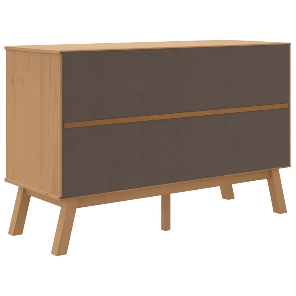 Buffet credenza cassettiera armadio mobile contenitore organizer per cucina soggiorno salotto 114 x 43 x 73,5 cm legno massello di pino marrone 02_0036181