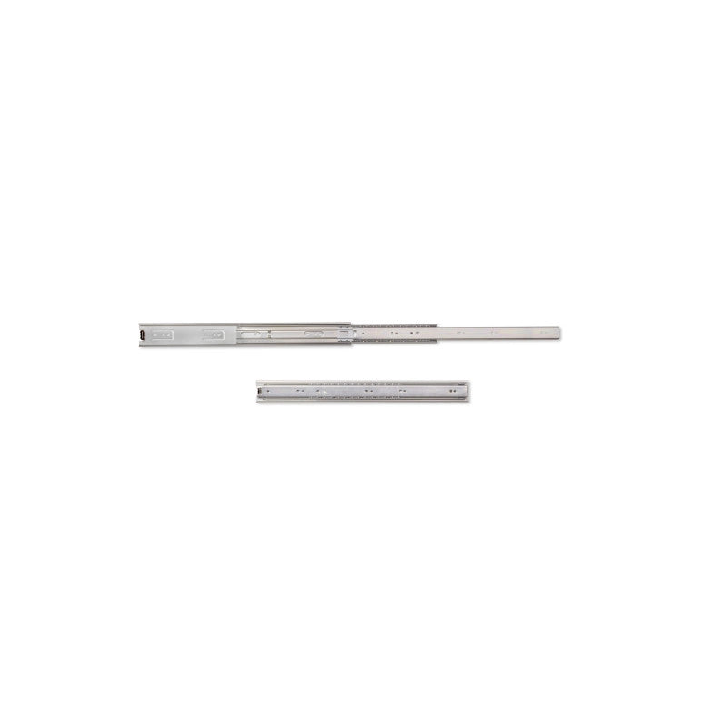Set di guide a sfera per cassetti a estrazione totale, altezza 45 mm, lunghezza 450 mm, Acciaio, Zincato bianco