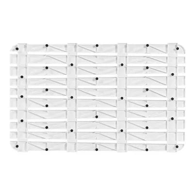 Pedana doccia antiscivolo 80x50 cm bianca con effetto legno in plastica