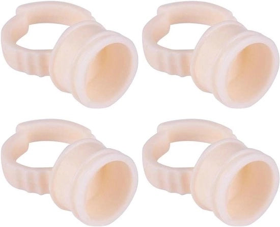 Set di Cuppolette per Microblading a Silicone con Anello Medio per Pigmenti e Semi-Permanente Make-up (Modello con Anello a Silicone)