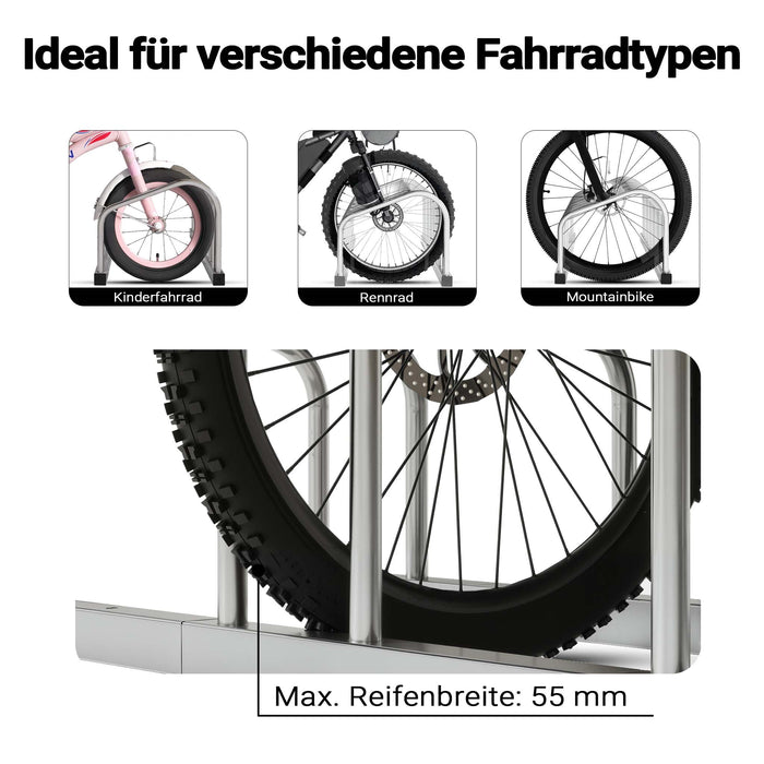 Toboli Rastrelliera per 6 biciclette Portabici in acciaio zincato per interno ed esterno Supporti